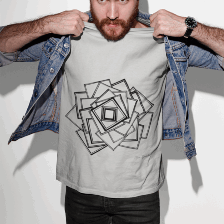 Modern Geometric Unisex Heavy Cotton Tee, Stylish Graphic Shirt, Abstract Art Apparel, Perfect Gift for Art Lovers, Casual Wear