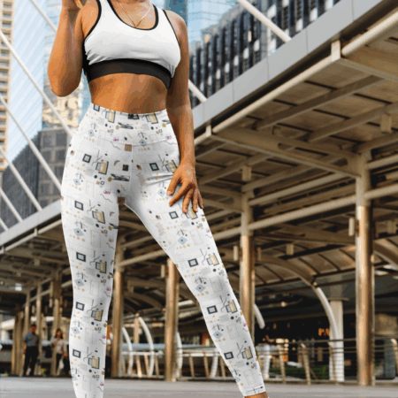 High Waisted Yoga Leggings with Abstract Design, Activewear, Fitness Apparel, Yoga Pants, Workout Leggings, Stylish Exercise Gear