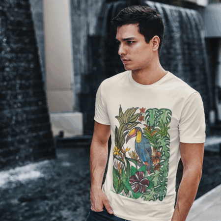 Tropical Bird Tee - Nature Lover's Jersey Shirt, Summer Vibes, Gift for Him, Eco-Friendly Style, Casual Wear, Travel Apparel