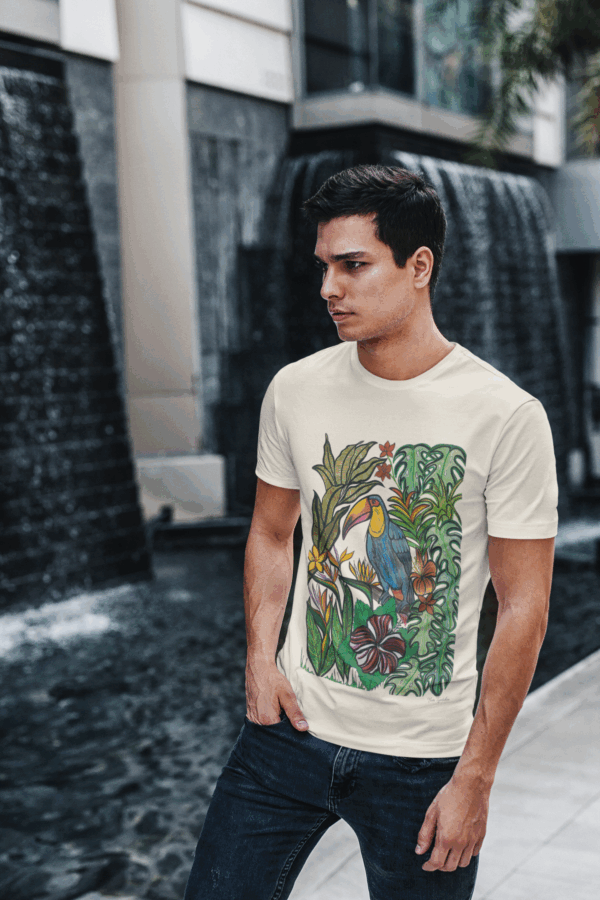 Tropical Bird Tee - Nature Lover's Jersey Shirt, Summer Vibes, Gift for Him, Eco-Friendly Style, Casual Wear, Travel Apparel