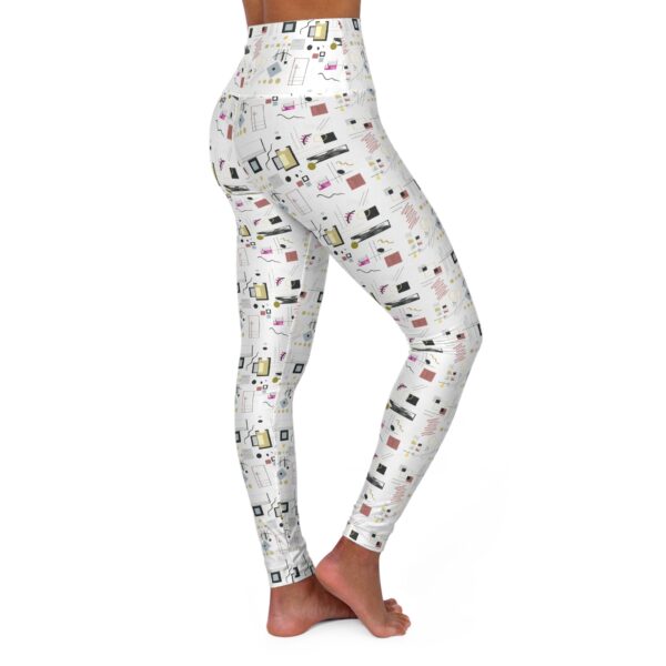 High Waisted Yoga Leggings with Abstract Design, Activewear, Fitness Apparel, Yoga Pants, Workout Leggings, Stylish Exercise Gear - Image 3