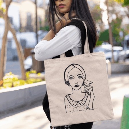 Whimsical Line Art Tote Bag