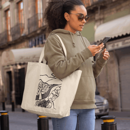 Modern Monochrome Landscape Tote Bag