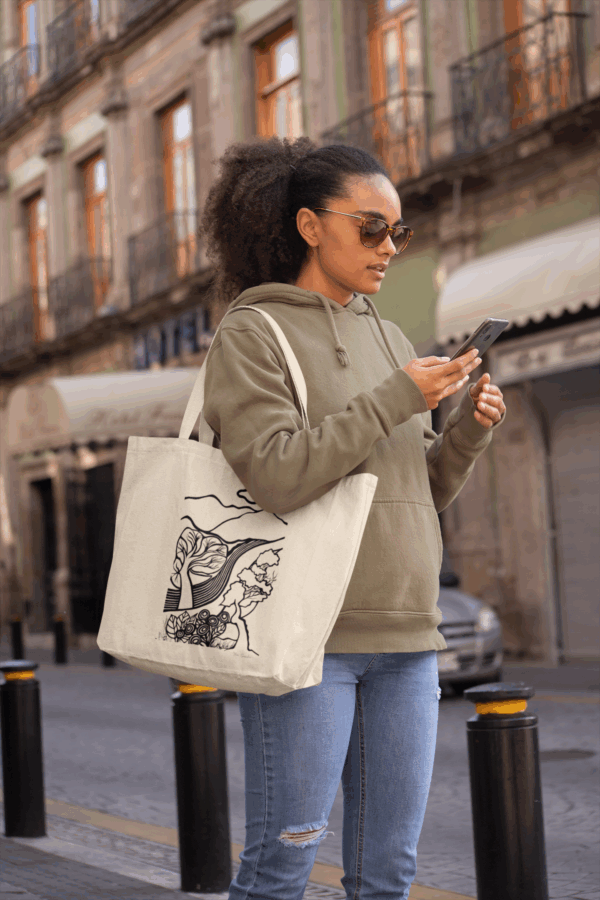 Modern Monochrome Landscape Tote Bag