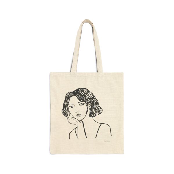 Canvas Tote Bag - Abstract Woman's Face Design - Image 2